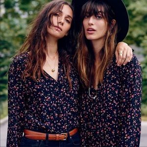 Madewell x Sezane Silk Floral Top